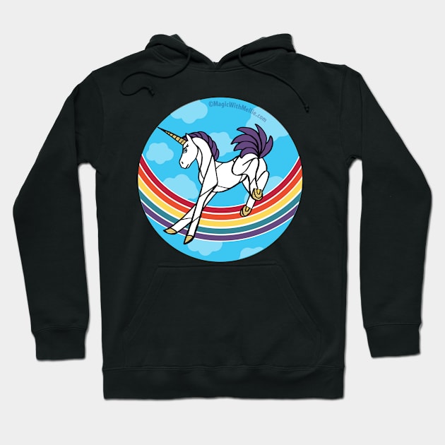 Rainbow Unicorn v9 — Dancing Uniquorn Illustration series Hoodie by mellierosetest